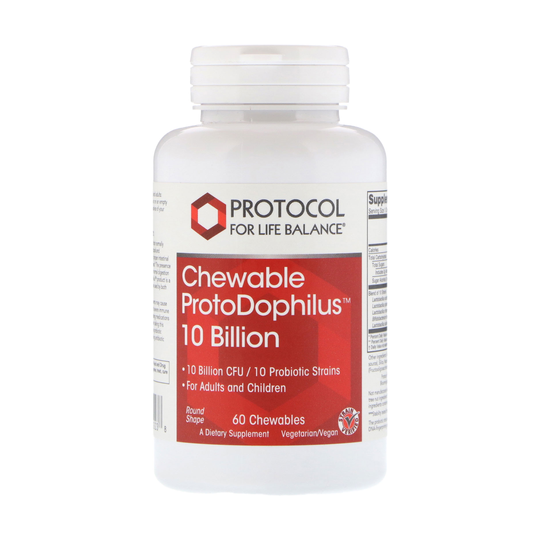 Пробіотик дофілус Protocol For Life Balance Chewable ProtoDophilus 10 Billion 10 млрд КУО, 60 жувальних таблеток